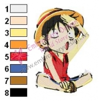 One Piece Luffy Embroidery Design